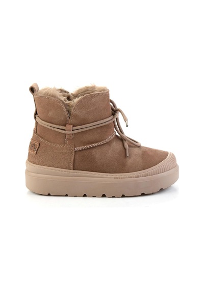 Bambi Vizon Hakiki Deri Kadın Bot & Bootie K02748100202 Vizon