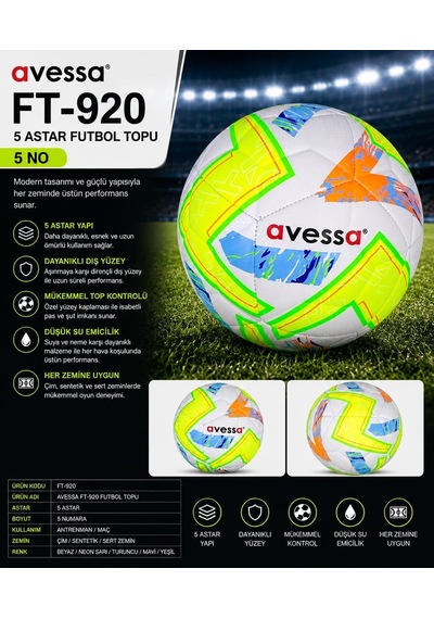 Avessa Ft-920 Futbol Topu 5 Astar Sarı