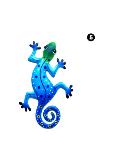 "canlı Metal Gecko Duvar Sanatı - Ev, Kafe Veya Bar Kapısı Asılı Süs İçin El İşi Kertenkele Dekoru" 4