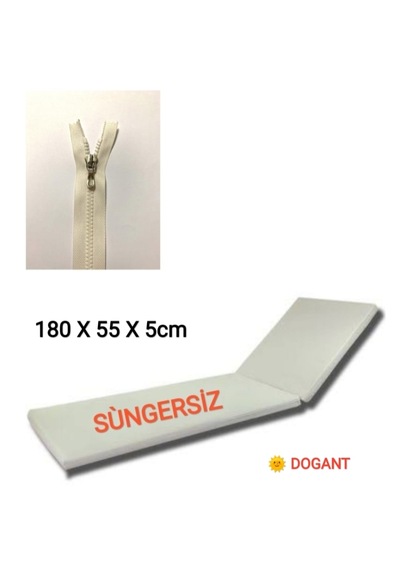 Dogant Süngersiz Şezlong Minderi Kılıfı Krem Fermuarlı 185 55 5