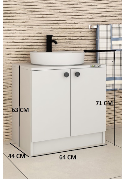 Rodelisa Lavabo Altı Dolap 00 % Mdf Çanak Lavabo Uyumlu - Banyo Dolabı Beyaz