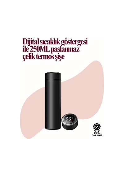 Uzun Süre Isı Koruma Sağlayan Dijital Göstergeli Termos - Lisinya Sarı