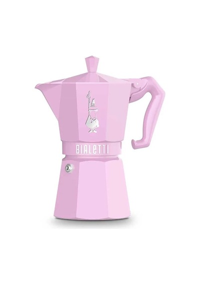 Bialetti Moka Pot Exclusive 6 Cup Pembe
