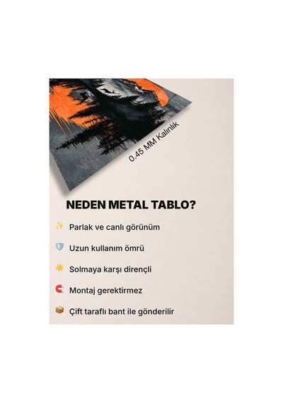 Geyik Ve Dağ Manzaralı Metal Tablo - Gün Batımı Doğa Duvar Dekoru, Metal Poster Wall Art Çok Renkli - 923217720 Çok Renkli - 923217720 Çok Renkli