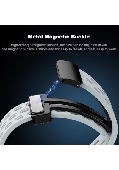 Xiaomi İle Uyumlu Mi Band 10/9/8 İçin Nefes Alabilen Silikon Air Loop Smart Band10 Kordon Manyetik Toka Mekanizmalı Deformasyona Dayanıklı Yumuşak Mi Band 10 Kordonu