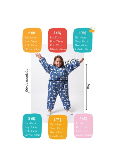 Babyhola 2-9 Yaş Kalın Elyaf Dolgulu 2.5 Tog Premium Kalite Çocuk Uyku Tulumu 23504 Lacivert