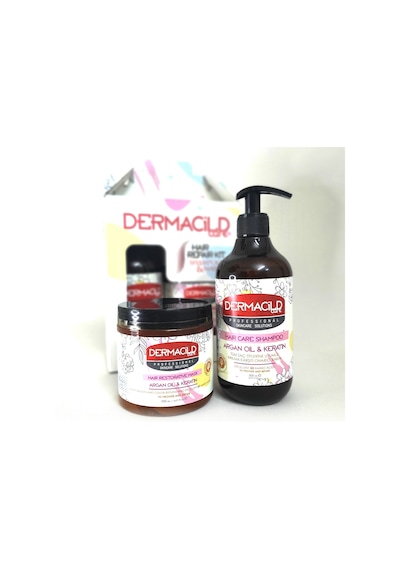 Dermacild Hair Repair Kit Argan Keratin Şampuan ve Saç Maskesi 1 L