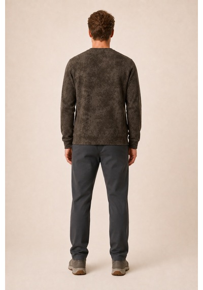 Redline Continu Erkek Kışlık Regular Fit Kışlık Bisiklet Yaka Sweatshirt Kahve