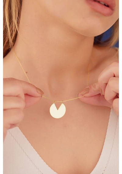 Dkmn Gümüş Pac-Man Sembol 925 Ayar Unisex Gümüş Kolye