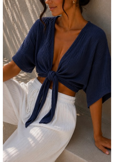 Bbbutikbasic Kadın Müslin Bağlamalı Bolero Bluz Oversize Salaş Yazlık Kimono Hırka My3535 Lacivert Bbbutikbasic Kadın Müslin Bağlamalı Bolero Bluz Oversize Salaş Yazlık Kimono Hırka My3535 Lacivert