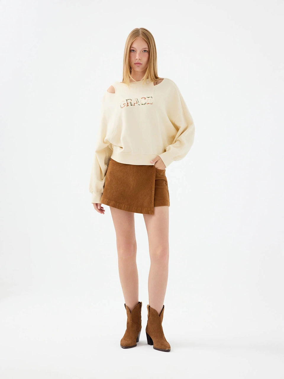 Loft Oversize Ekru Kadın Sweatshirt Lf2041043 Ekru