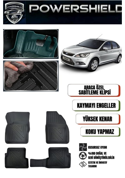 Powershıeld Ford Focus 2005-2010 Uyumlu Araca Özel Premium 5d Havuzlu Oto Paspas Takımı