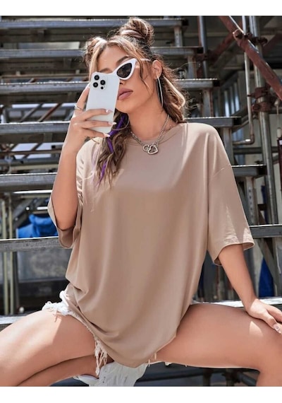 Noıssey Bej Düz Oversize Unisex