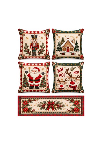 4'lü Yılbaşı Dekoratif Kırlent Kılıfı Ve Runner Set Noel Baba Ren Geyiği & Ağaç Christmas Baskılı Dekoratif Kırlent 2027 Yılbaşı Dekorasyon 4lü Set Çift Taraf Baskı Runner Set 1 - 800006344 Runner Set 1 4'lü Yılbaşı Dekoratif Kırlent Kılıfı Ve Runner Set Noel Baba Ren Geyiği & Ağaç Christmas Baskılı Dekoratif Kırlent 2027 Yılbaşı Dekorasyon 4lü Set Çift Taraf Baskı Runner Set 1 - 800006344 Runner Set 1