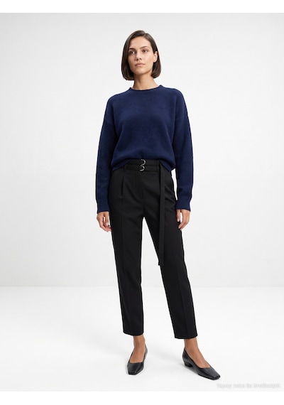Dilvin 72812 Çift Kemerli Pantolon-siyah