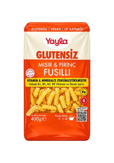 Yayla Glutensiz Makarna 400 Gr 3 Tahıllı Ve 2 Bakliyatlı Penne Ve Mısır Ve Pirinç Fusilli 6 Li Karma Paket