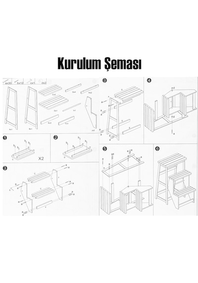 Porsima Pbt-379 Ahşap Bambu 3 Basamak Merdiven - Portatif Demonte Ve Ergonomik Ev Tipi Dekoratif Tabure Merdiven 1 Adet