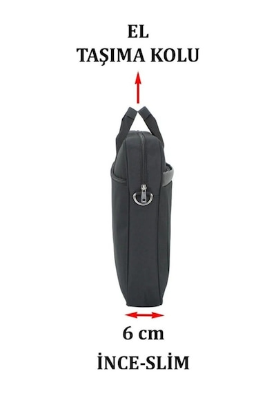 Case Club 2117 Büyük Boy 17,3 Inç Laptop Evrak Çantası Siyah