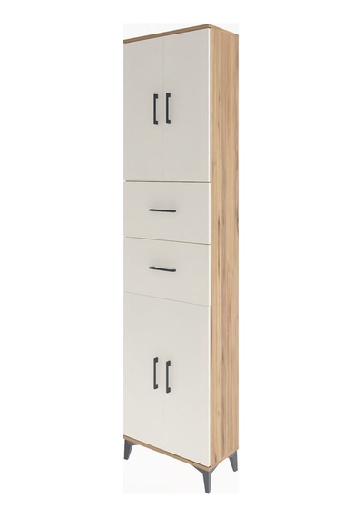 Arges Dolap 5 Raflı 2 Çekmeceli 4 Kapaklı 60x30x243 Çam-aytaşı Çam