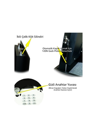 Mühlen Oben Ks222 Üstten Kapaklı Ve Şifreli Çelik Para Kasası Tam