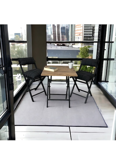Modern Style Home Balkon Bahçe Mutfak 3'lü Bistro Set Katlanır 2 Sandalye 1 Masa Antrasit Modern Style Home Balkon Bahçe Mutfak 3'lü Bistro Set Katlanır 2 Sandalye 1 Masa Antrasit