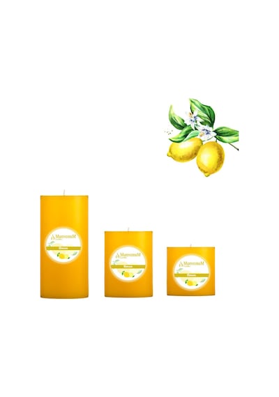 Small Limon Kokulu Set Mum Çap 7 Cm Sarı
