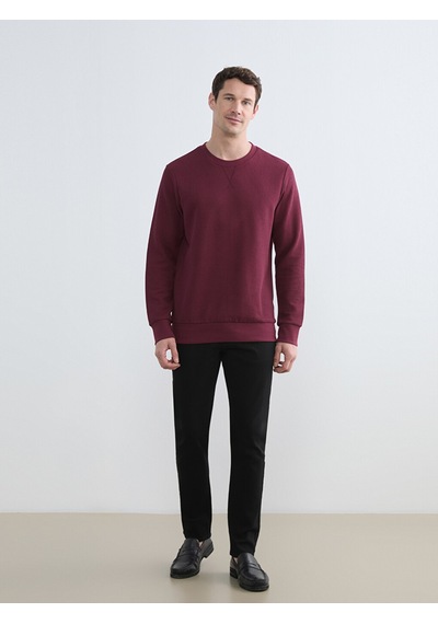 Lcwaıkıkı Classic Bordo Bisiklet Yaka Erkek Sweatshirt