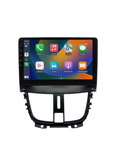 PEUGEOT 207 ANDROİD MULTİMEDYA CARPLAY 9 İNC HD IPS EKRAN 4GB/64GB KAMERA HEDİYELİ