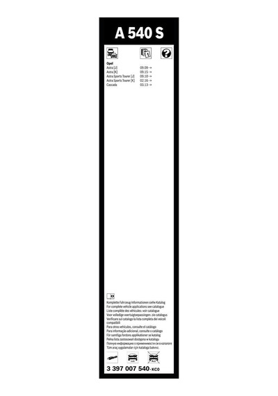 Aerotwin Silecek Seti - 680/625 Mm Opel Astra 2015-2021 K A540s