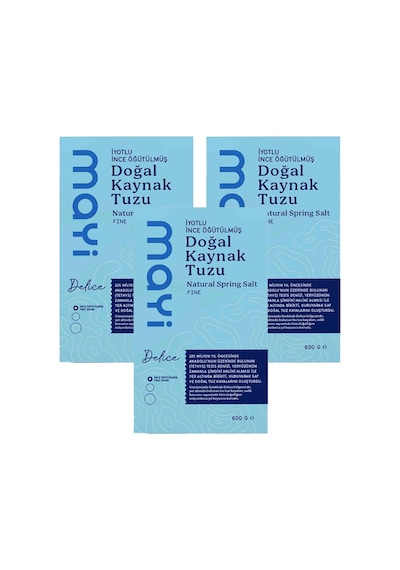 Mayi Tuz İyotlu İnce Öğütülmüş Doğal Kaynak Tuzu 3 x 600 G