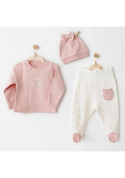 Andywawa 3'lü Bebek Zıbın Takımı Ac26086 Pembe Pink