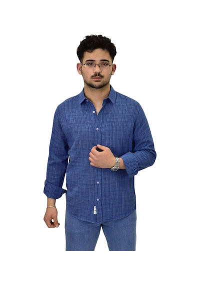 Erkek Spor Silim Fit Uzun Kol Gömlek G5005 Bgl-st04494 Mavi