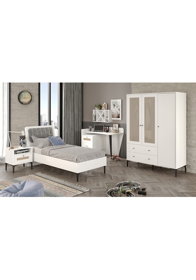 Trio White L Genç Odası %100mdf Beyaz