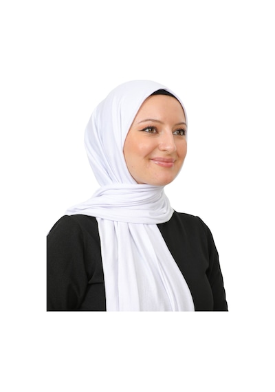 Modish Group Şal Tesettür Başörtüsü Premium Kumaş Eşarp Uzun Islami Giyim Viskon - Beyaz Beyaz