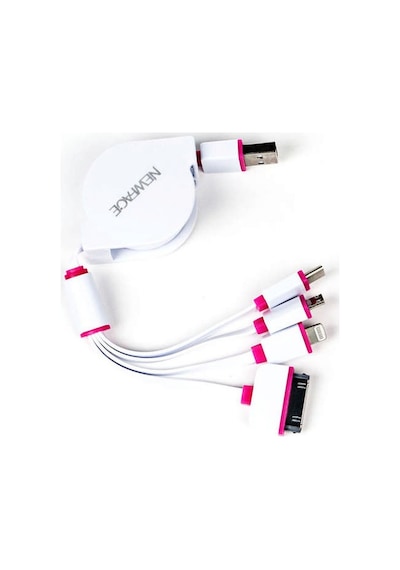 Newface Makaralı 4in1 Usb Kablo - Pembe