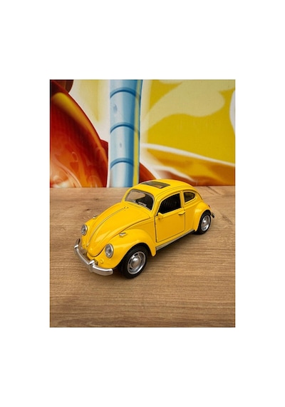Vosvos Diecast Model Araba Wolkswagen Klasik Model Araba Beetle Vosvos Açılan Kapılar Sesli Işıklı Sarı
