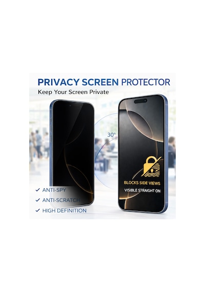 Apple iPhone 16 Pro Max Uyumlu Hayalet Ekran Koruyucu Gizli Privacy
