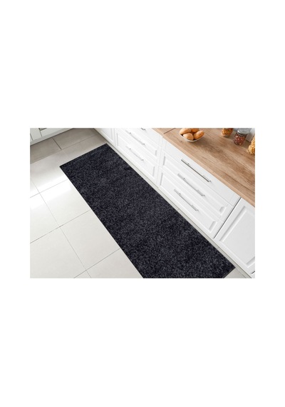 Plato Halı Parantez Saltanat Lüks Oturma Odası, Salon, Antre, Yıkanabilir Polyester Kaymaz Taban Antrasit Halı