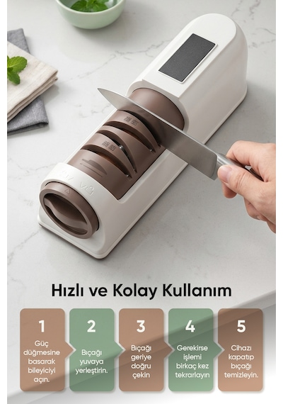 Fressi Diamond Profesyonel Elektrikli Bıçak Bileyici Şarjlı Bileme Makinesi