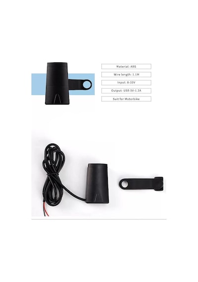 Lexroo Usb Çıkışlı Sigortalı Motosiklet Gidon Usb Şarj Aleti Standart