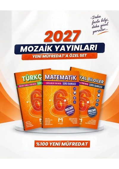 Mozaik Yayınları 6. Sınıf Türkçe-matematik-sosyal Bilgiler Soru Bankası Seti 3 Kitap