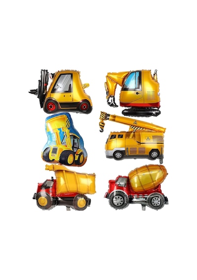 Mini Boy 6'lı İnşaat Temalı Folyo Balon Parti Malzemesi