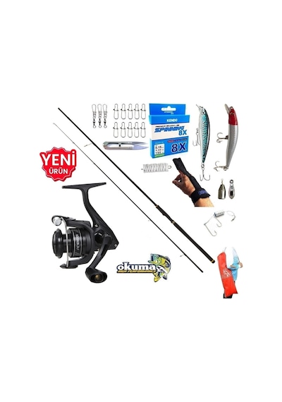 Okuma Revenger Rv-4000a 270cm 10-35gr Kudos Prospin Maket Balık Spin Olta Takımı Seti