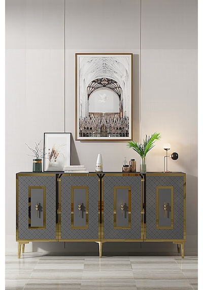 Ka1510ag Puma Konsol, Tv Sehpası Antrasit-gold 150cm Antrasit / Koyu Gri - Gold Ka1510ag Puma Konsol, Tv Sehpası Antrasit-gold 150cm Antrasit / Koyu Gri - Gold