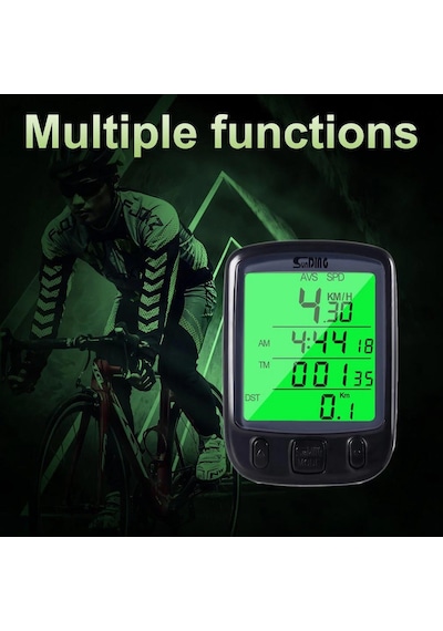 Sunding Sd563 Bisiklet Km Hız Sayacı Su Geçirmez Lcd Ekran Siyah