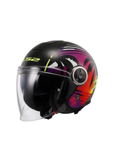 Ls2 Classy Palm Güneş Vizörlü Kask Sarı - Parlak Siyah