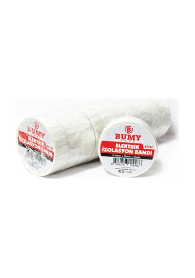 Elektrik İzolasyon Bandı Beyaz - 19 Mm X 10 Yds - 10 Lu Paket