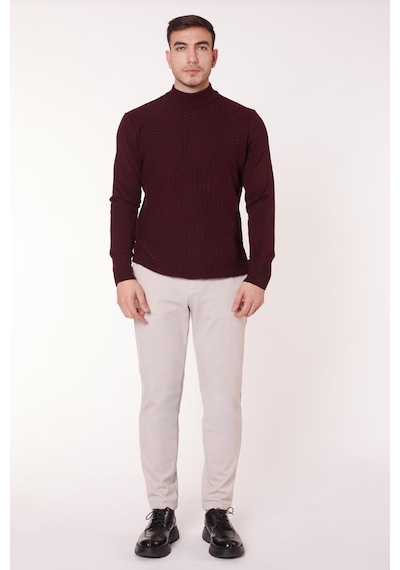 Braccas Erkek Yandan Cepli Beli Yarım Lastikli Slim Fit Chino Bej Pantolon Bej