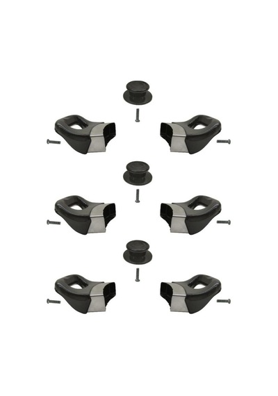 Siyah Tencere Tava Yan Kulpları Ve Cam Kapak Kulp Seti 3 Set