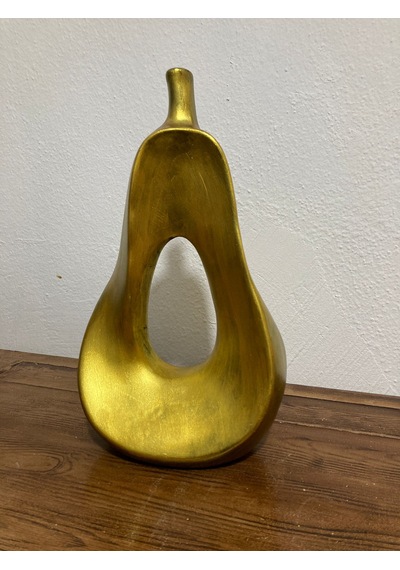 Soyut Tasarım Gold Dekoratif Armut Obje, Salon, Ofis Ve Konsol Üstü Armut Biblo